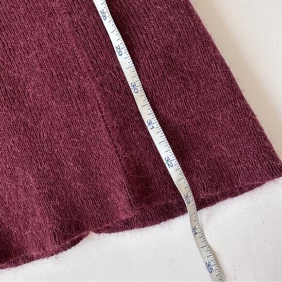 DIESEL Alpaca Wool Blend Burgundy Red Y2K Fitted Knit Ribbed Sweater Dress Small - Picture 13 of 14